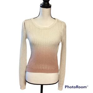 Anthropologie Wearing your heart on your Sleeve Dip Dye Ombré knit sweater